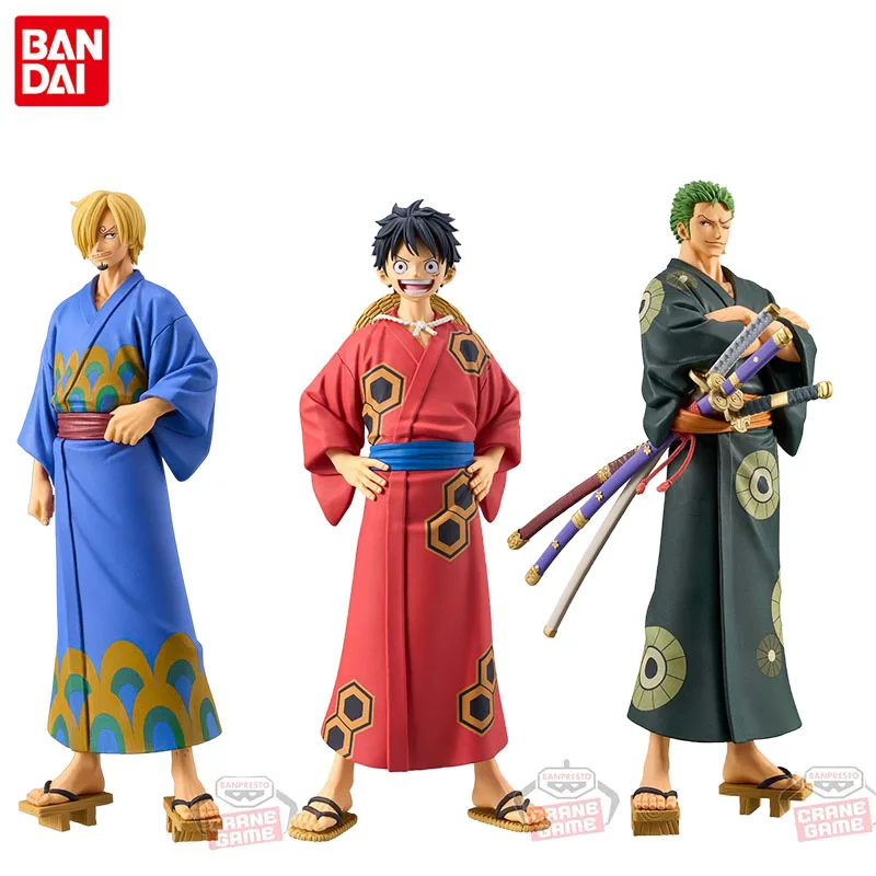 

Bandai Genuine Banpresto DXF ONE PIECE Anime Figure Monkey D. Luffy Roronoa Zoro Sanji Action Toys Kids Gift Collectible Model