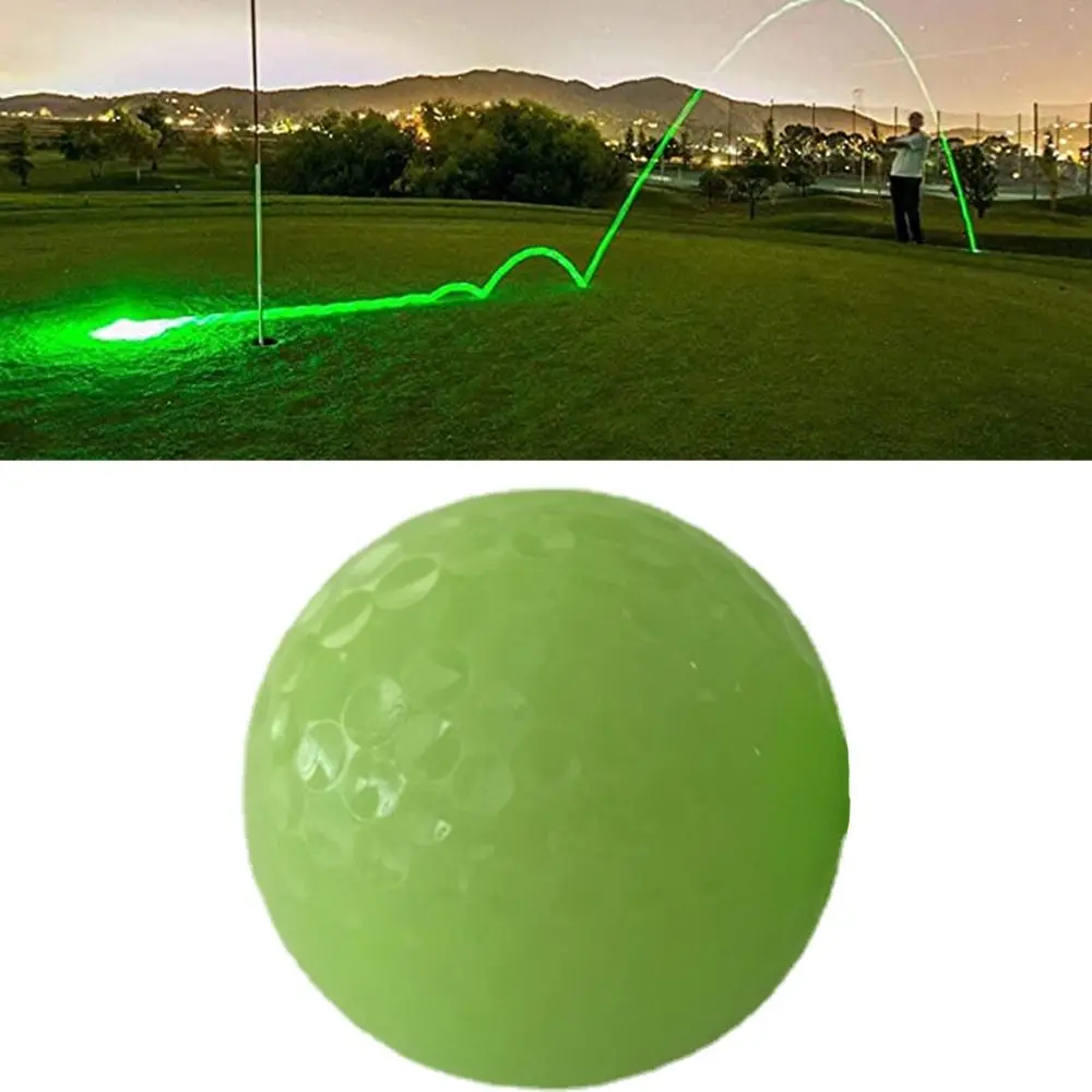 Luminous Glowing Golf Ball Rubber Glow In The Dark Golf Practice Balls Automatic Light Absorption Reusable Fluorescent Golf Ball