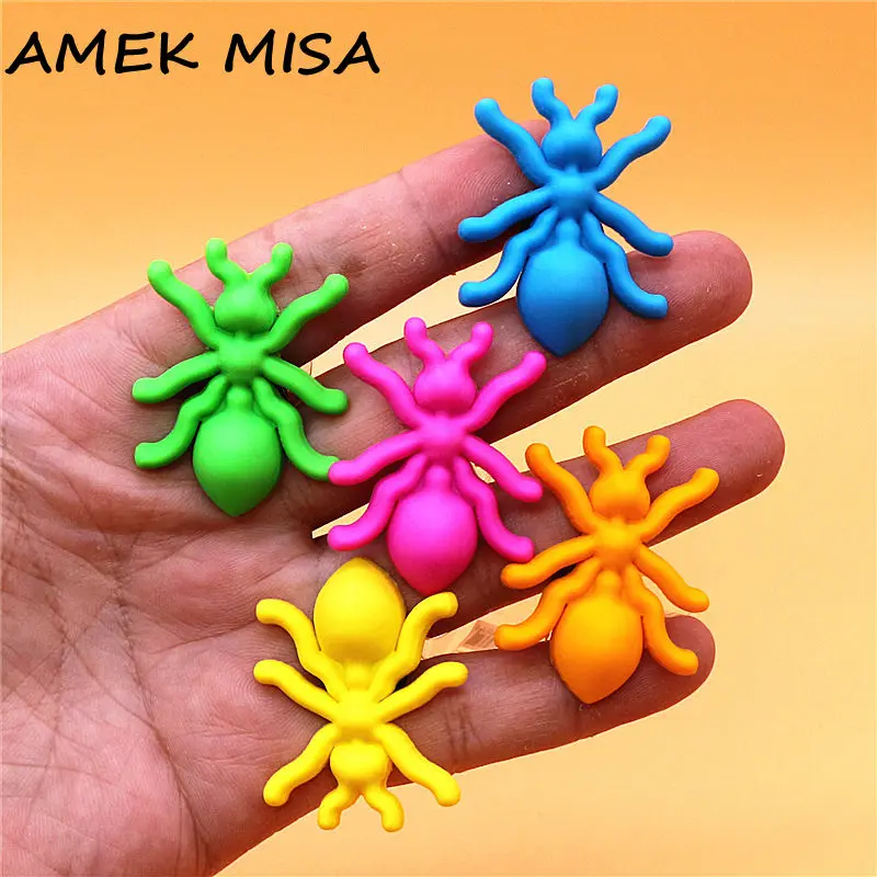 Original 1pcs Cute Ant Shape PVC Shoe Charms Accessories Blue Pink Orange Yellow Green Ants Clogs Jeans Upper Decorations Buckle