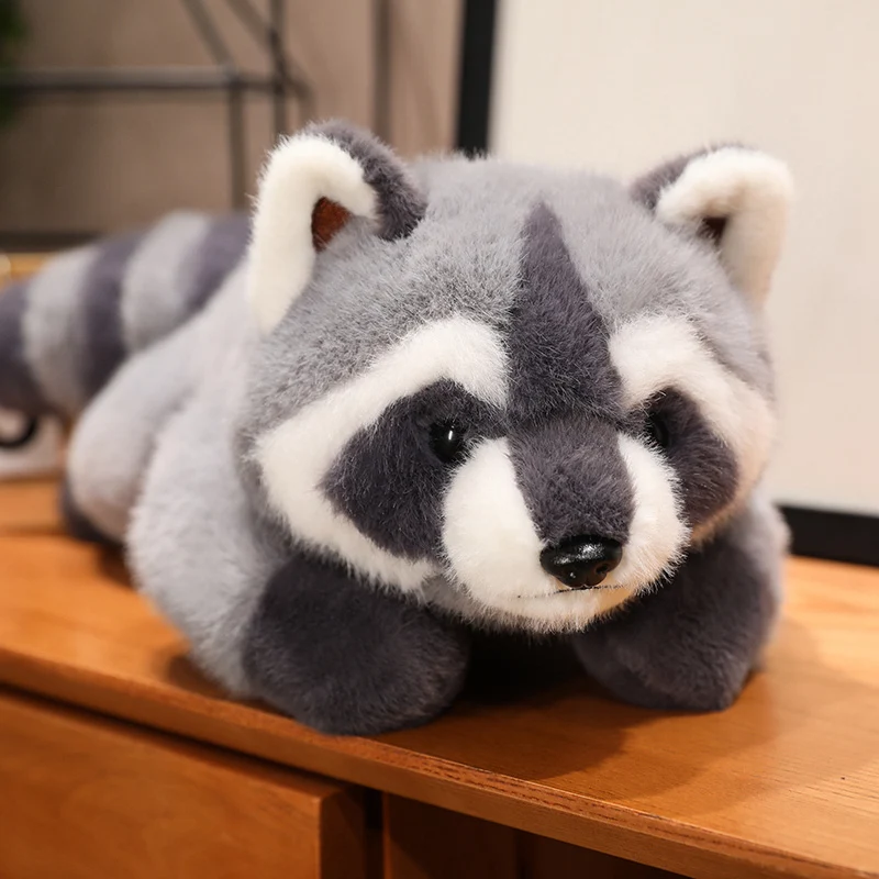 New Cute Lying Raccoon Plush Toys Raccoon Lovely Soft Stuffed Animals Doll Pillow for Girls Children Kids Baby Birthday Gift