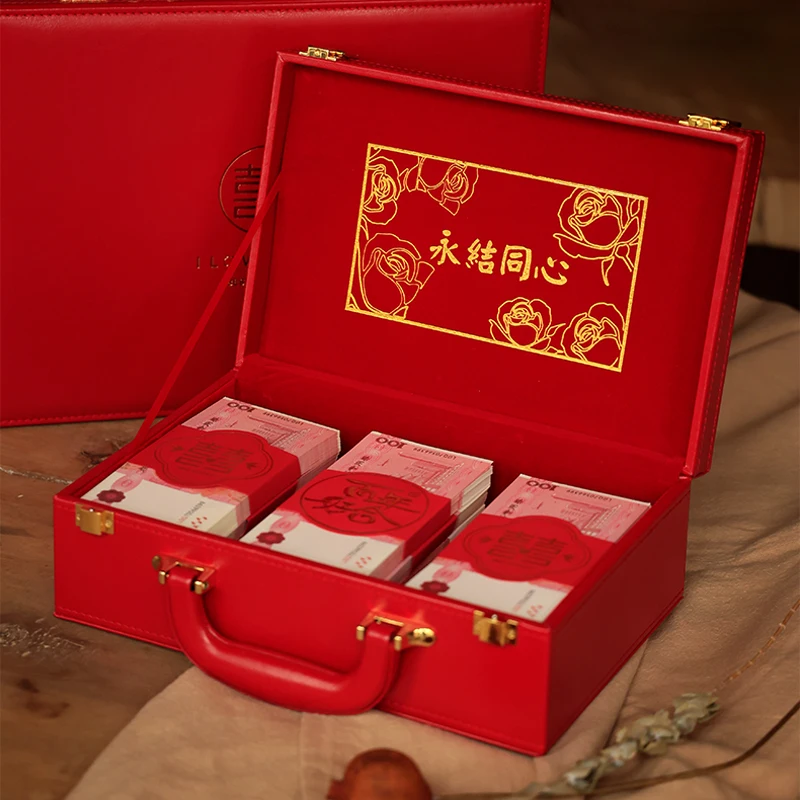 婚約祝いのお金箱、結婚祝い、100,000元、200,000元の現金ギフトボックス、プロの婚約祝いのギフトボックス、婚約用品、ダクに適しています。