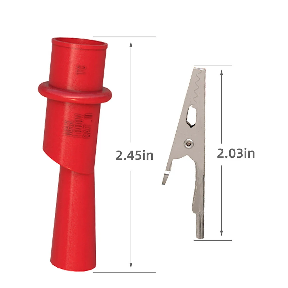 4pcs Multimeter Push On For Alligator Clip Set with Insulated Crocodile Clamp for Electrical Testing and Measurement Tools