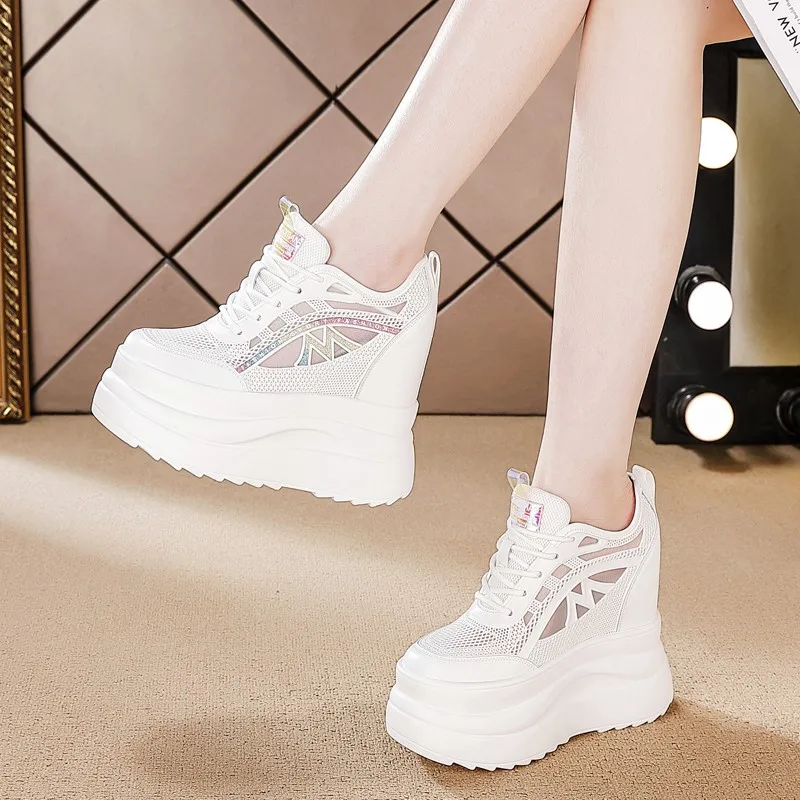 13cm Chunky Sneakers For Women Comfortable Women Casual Shoes Lightweight Walking Shoes Comfy Chusinoning Platform Wedge 2026