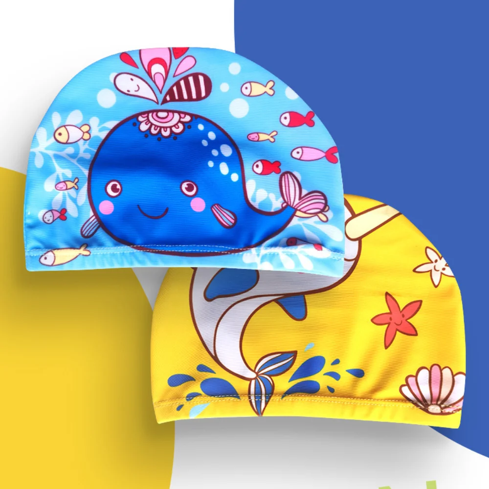 

Cute Cute Cartoon Children Swimming Cap Comfortable Waterproof Baby Ear Protector Calico Swim Cap Cartoon Pattern