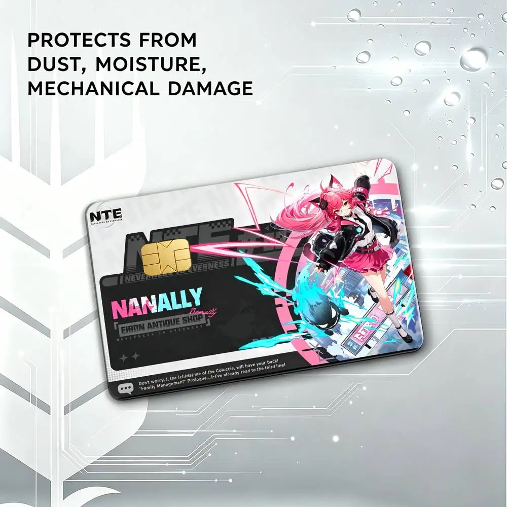 Nanally N-NTE Neverness to Everness HD Waterproof Card Skins Protective Stickers for Credit Bank Game Cards