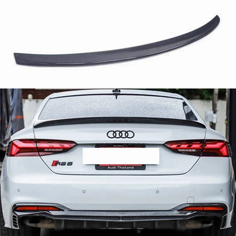 

For AUDI A5 S5 RS5 B9 2Door Coupe S Style Carbon fiber Rear Spoiler Trunk wing 2017-2023 FRP glossy black Forged carbon