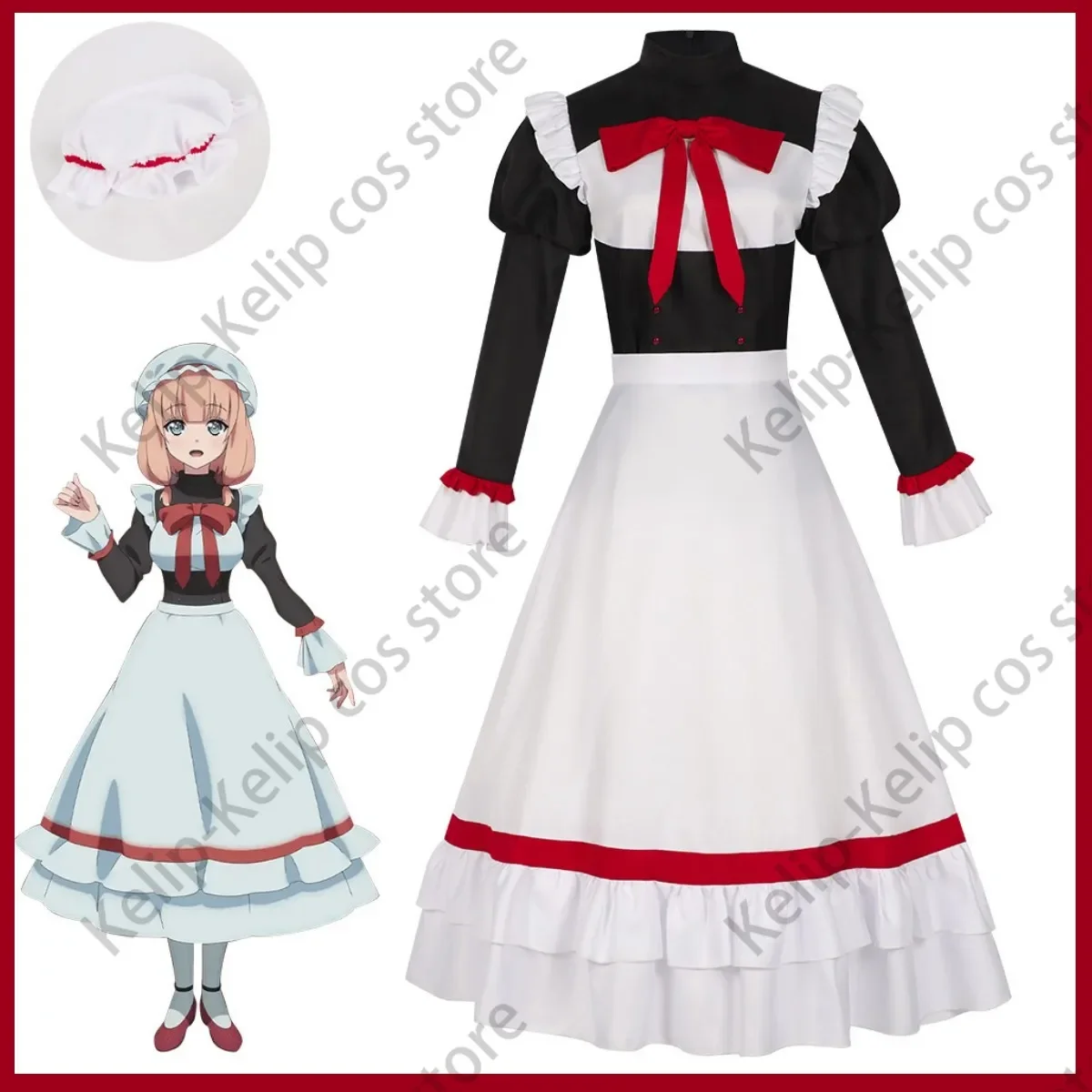 

New Anime The Strongest Magician in The Demon Lord's Army Was A Human Sati Cosplay Costume Maid Dress Woman Lovely Lolita Suit