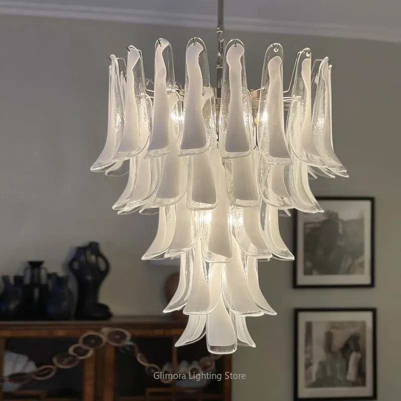 

High Ceiling Chandelier for Living Room Villa,Light Luxury Vintage Staircase Pendant for Loft,American Glass Master Bedroom Lamp