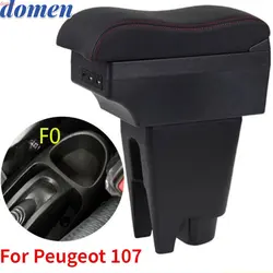 For Peugeot 107 Armrest box Interior Parts Car Central Content With Retractable Cup Hole Large Space Dual Layer USB Charging