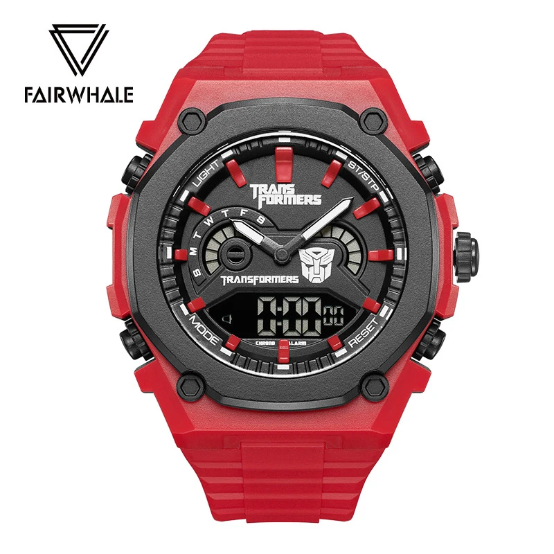 Mark Fairwhale Luxury Men's Quartz Watch Dual Display Sports Chronograph 100M Waterproof Diving Digital Luminous Wristwatch Men