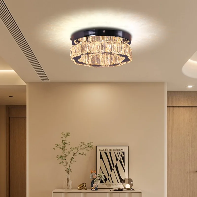 2024 New Modern LED Single Layer Cloud Crystal Ceiling Lights Home Appliance Official Fixtures Bedroom Lamps Personalized Gifts