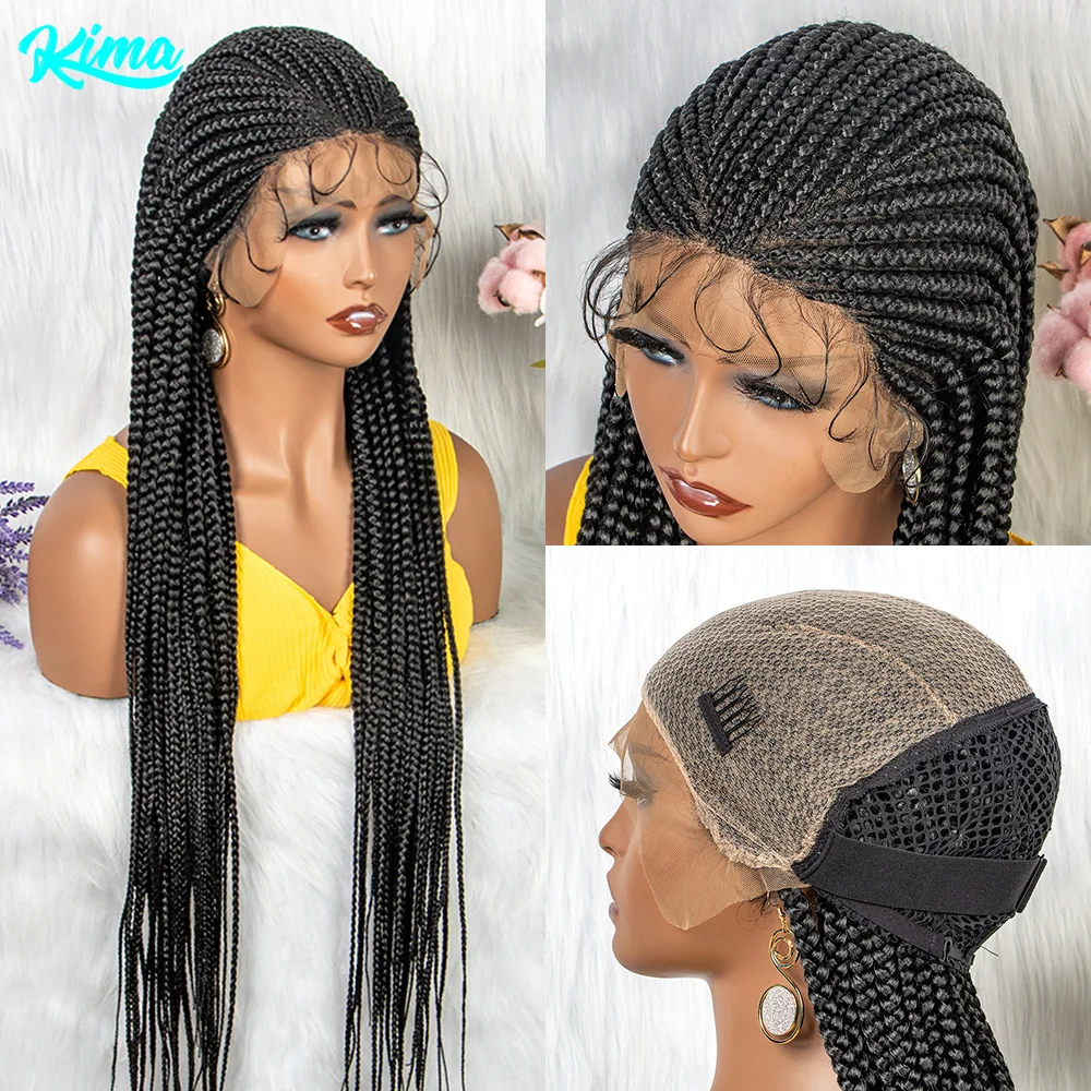 

New Arrival Braided Wigs Synthetic Lace Front Wig Braid With Baby Hair Braided Lace Front Wigs 34 inches Braids