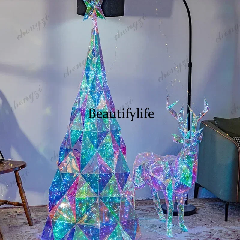 Christmas Tree Symphony Luminous Laser Landing Internet Celebrity Holiday Party Scene Cloth Modeling Props Ornament Home Product