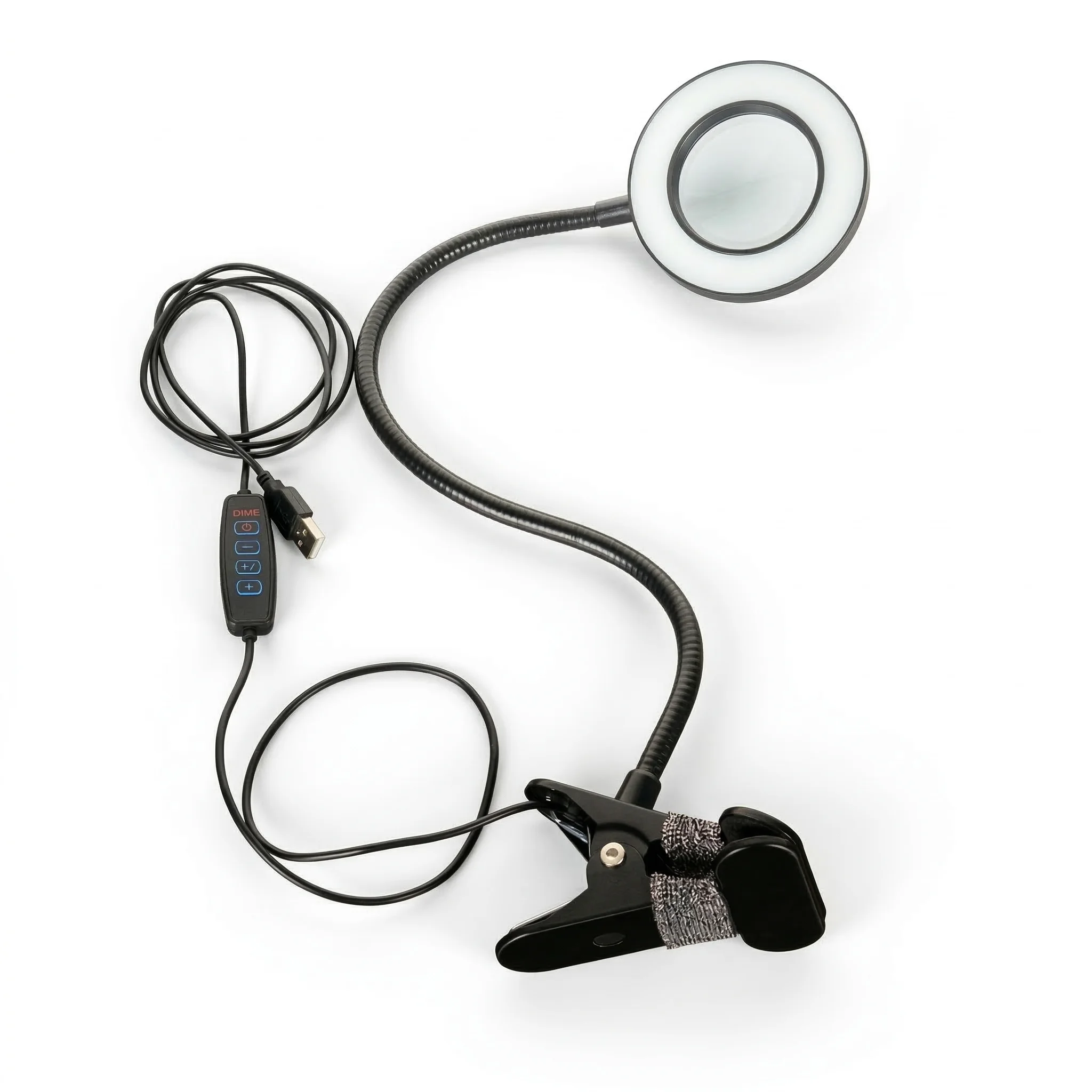 1pc, 5X Magnifying Glass with Light, Clip On LED Magnifying Lamp with Clamp, 3 Modes Dimmable for Reading, Crafts, DIY, Reading. view 3