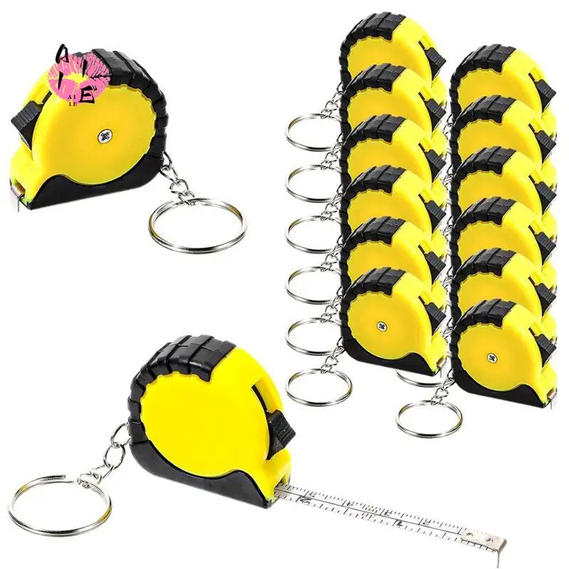A11E-12Pcs Tape Measure Keychains, Mini Tape Measures With Stable Slide Lock Construction Favors Tape Measure 1M/3.3Ft
