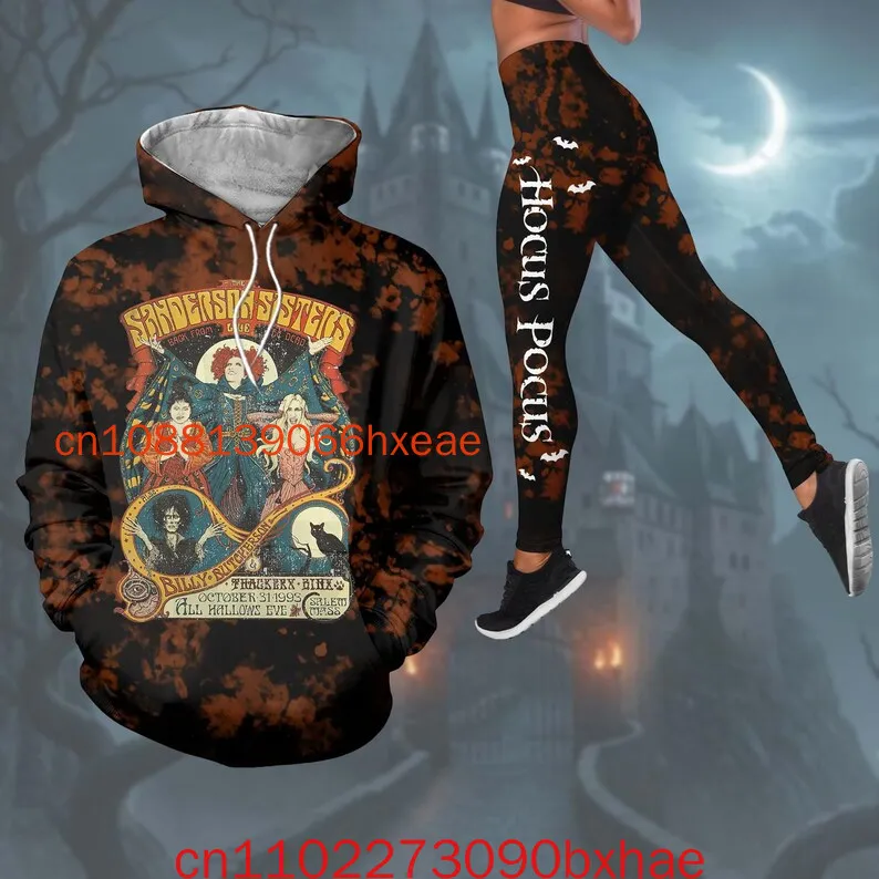 

Хэллоуин Disney Sanderson Sisters Толстовка Леггинсы для женщин Футболка с фокусом-покусом Брюки Комплект Its Just a Bunch Of Shirt Леггинсы Комплект