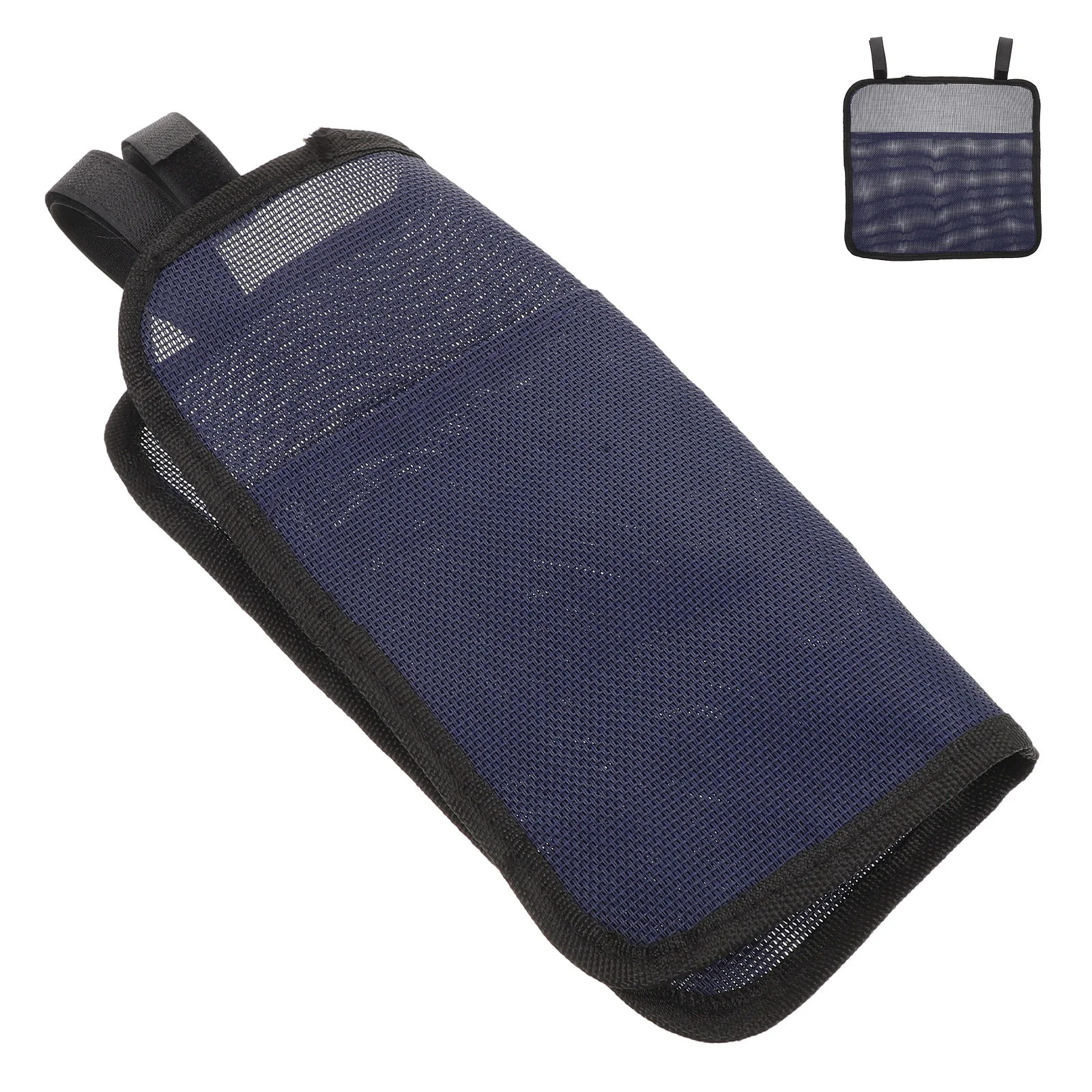 

Folding Chair Storage Bag Navy Blue Foldable Armrest Organizer For Camping Beach Recliner Chair Cup Snack Phone Holder Portable