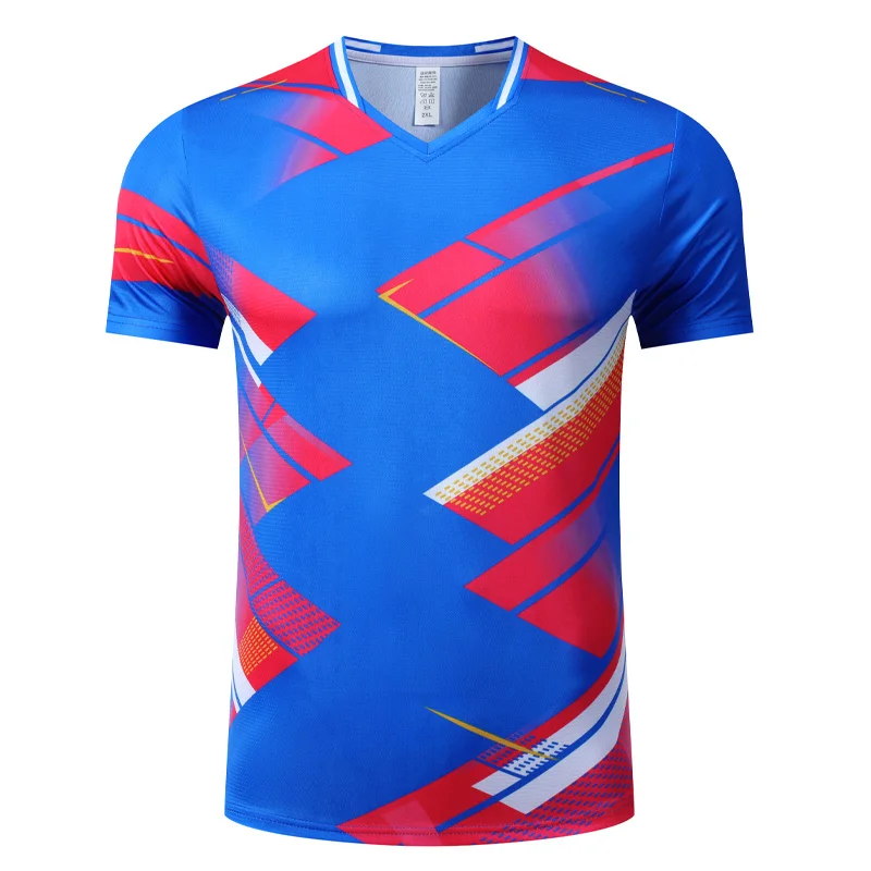 Badminton Table Tennis Shirts Men Quick Drying Printed Breathable Gym Traianing Tee Exercise Running Fashion Short Sleeves