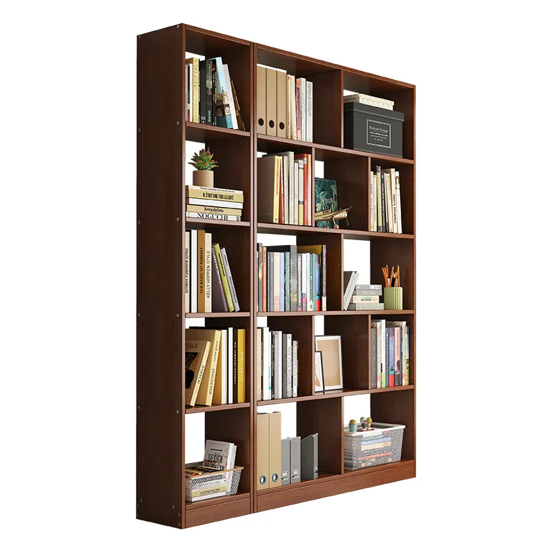 

Nordic high-end light luxury Japanese bookcase shelf living room floor with door multi-layer bookshelf free combination