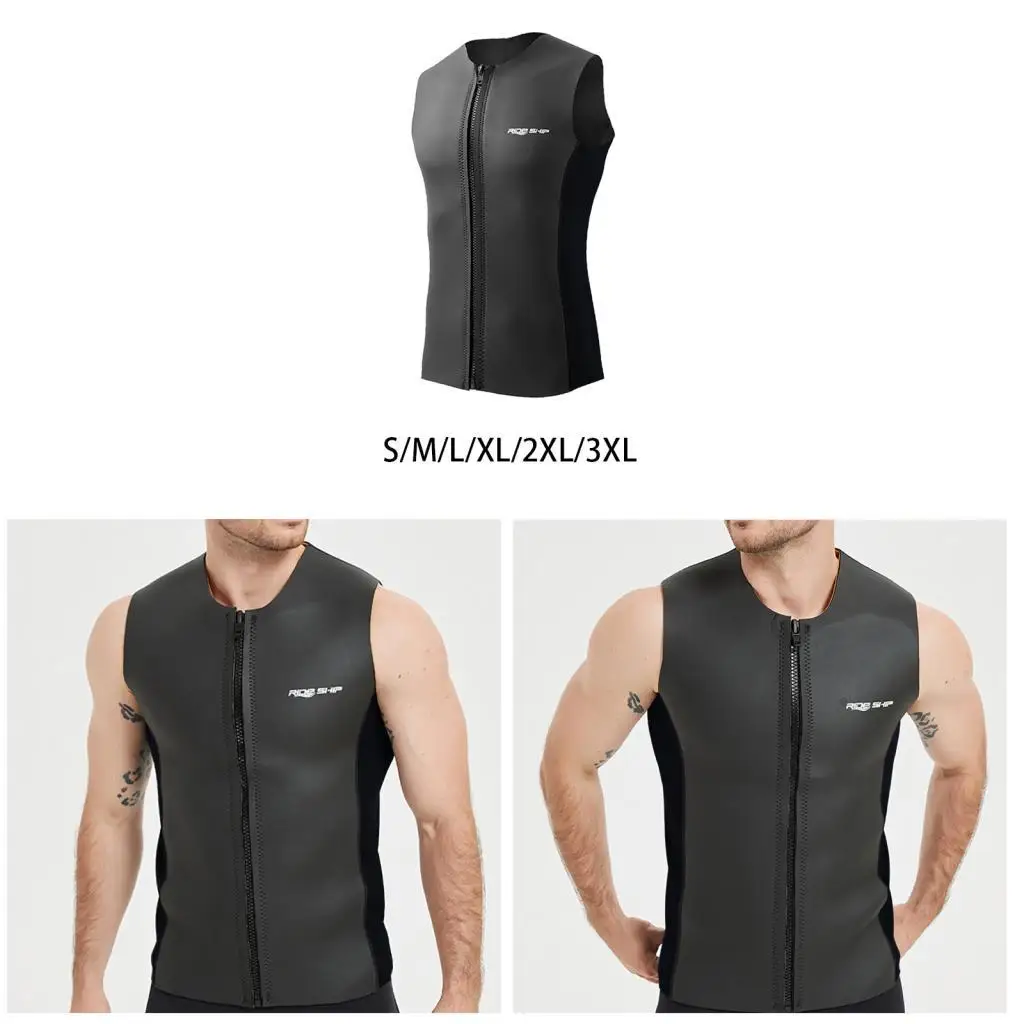 

Wetsuit Top Diving Vest Front Zip Wetsuit Snorkeling Vest Wet Suit Sleeveless Swimsuit Zipper Diving Vest for Swimming Kayaking