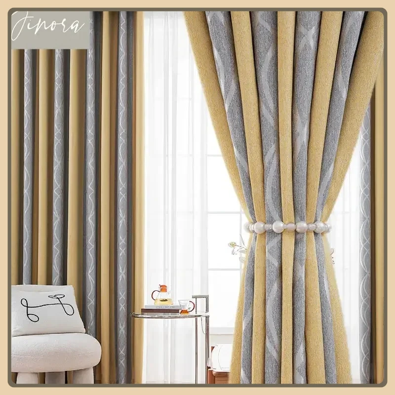 

Blackout Curtain Home Bedroom Punch-free Curtains Modern Minimalist Living Room European Luxury Curtain Home High-end Decoration