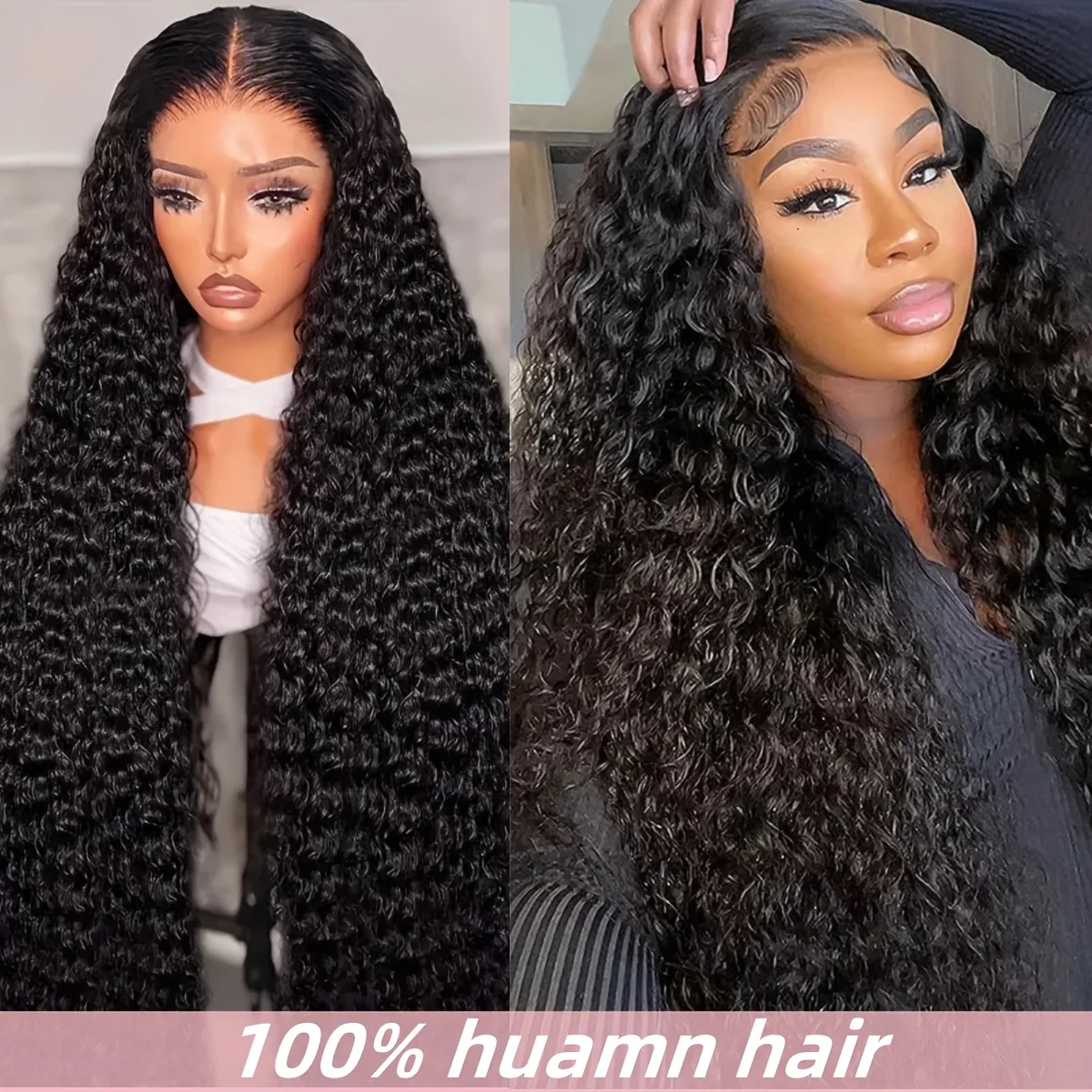 

Wowear 200% Плотность Бесклеевой вьющийся парик из натуральных волос Парик с глубокими волнами Натуральный черный парик Готов к ношению Предварительно выщипанные бразильские волосы