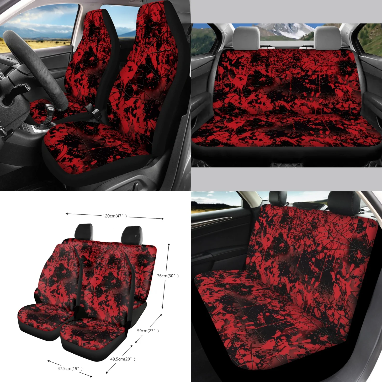 Coloranimal Halloween Theme 15pc with All-in-One Auto Seat Belt Cover and Key Pendant for Automotive