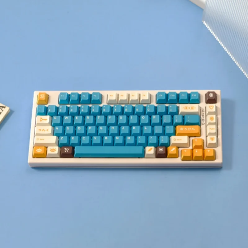 

GMK Adventurer, 150-клавиш, вишневый профиль, колпачки для клавиш GMK PBT для механической клавиатуры, сублимационная краска, игровые колпачки на заказ