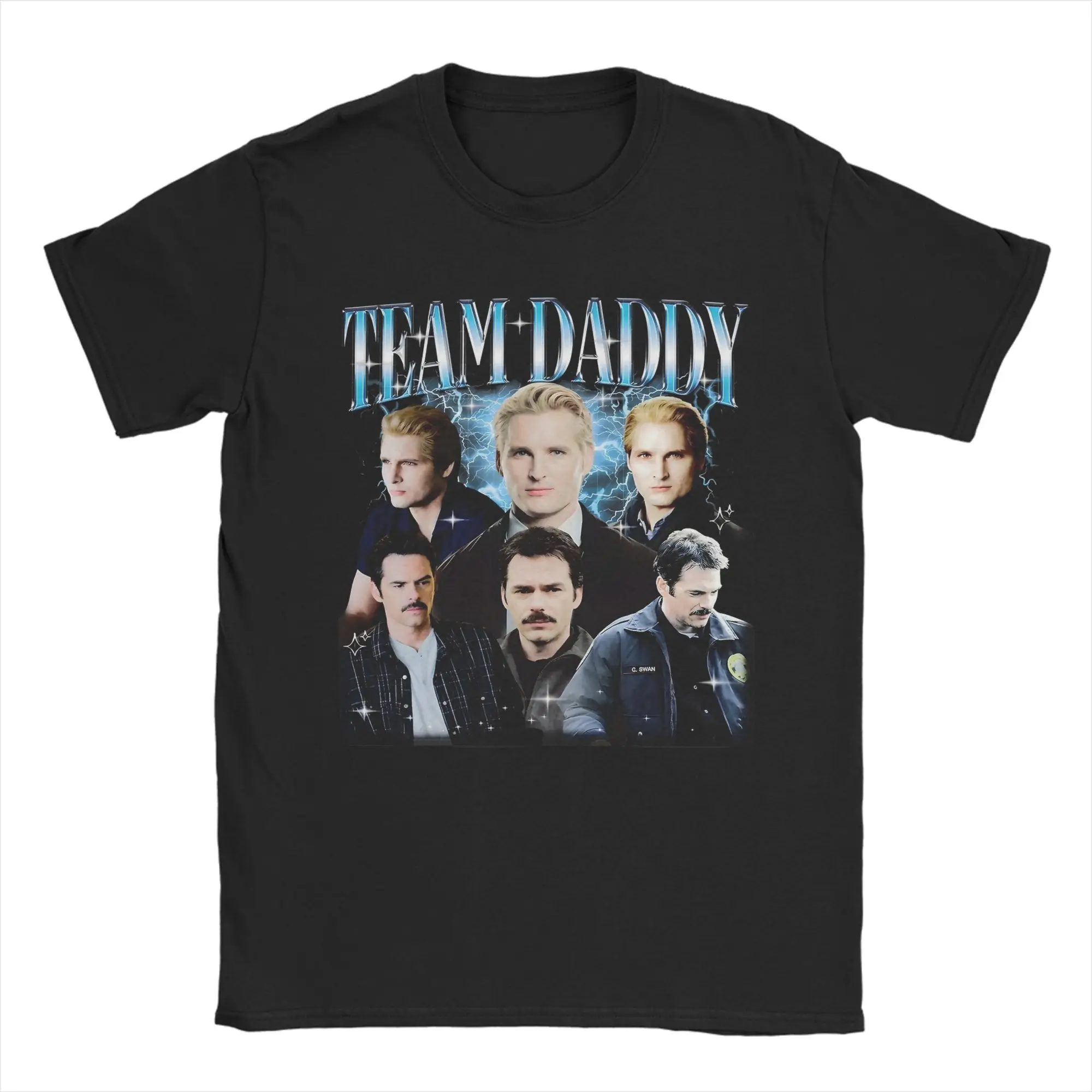 Team Daddy Twilight T Shirts Men's  100% Cotton Vintage T-Shirts Round Collar  Tee Shirt Short Sleeve Clothing Graphic