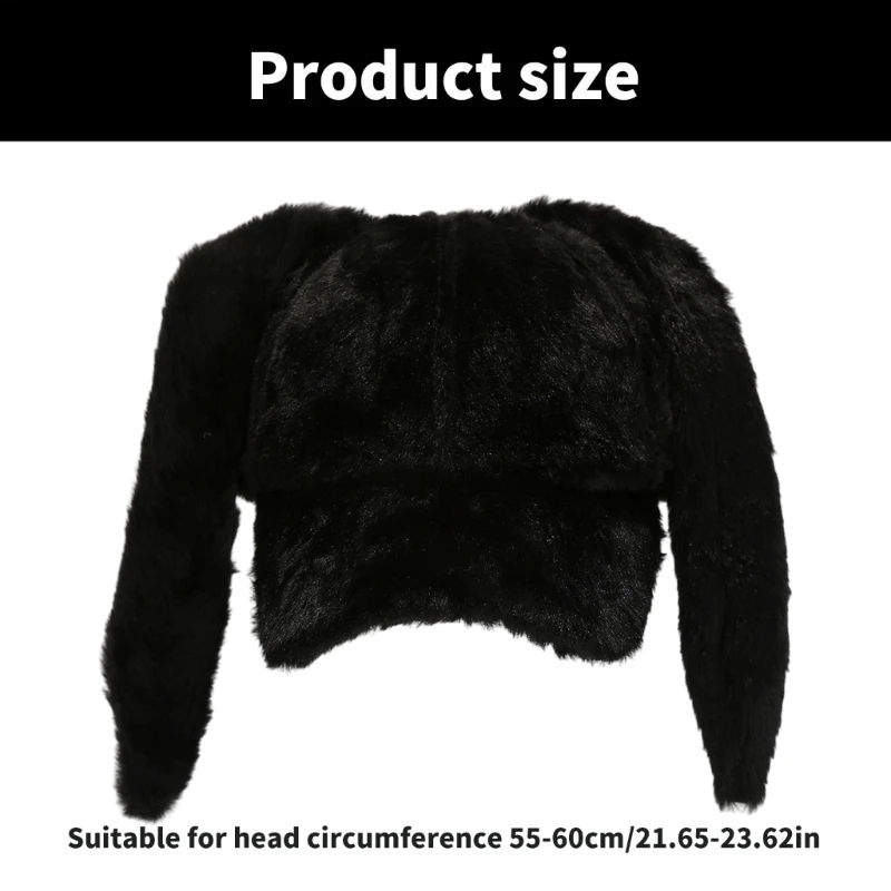 Stylish Rabbits Hat Cosplay Warm Hat Outdoor Teens Streetwear Baseball Caps for Ski Cycling Furry Winter Hat