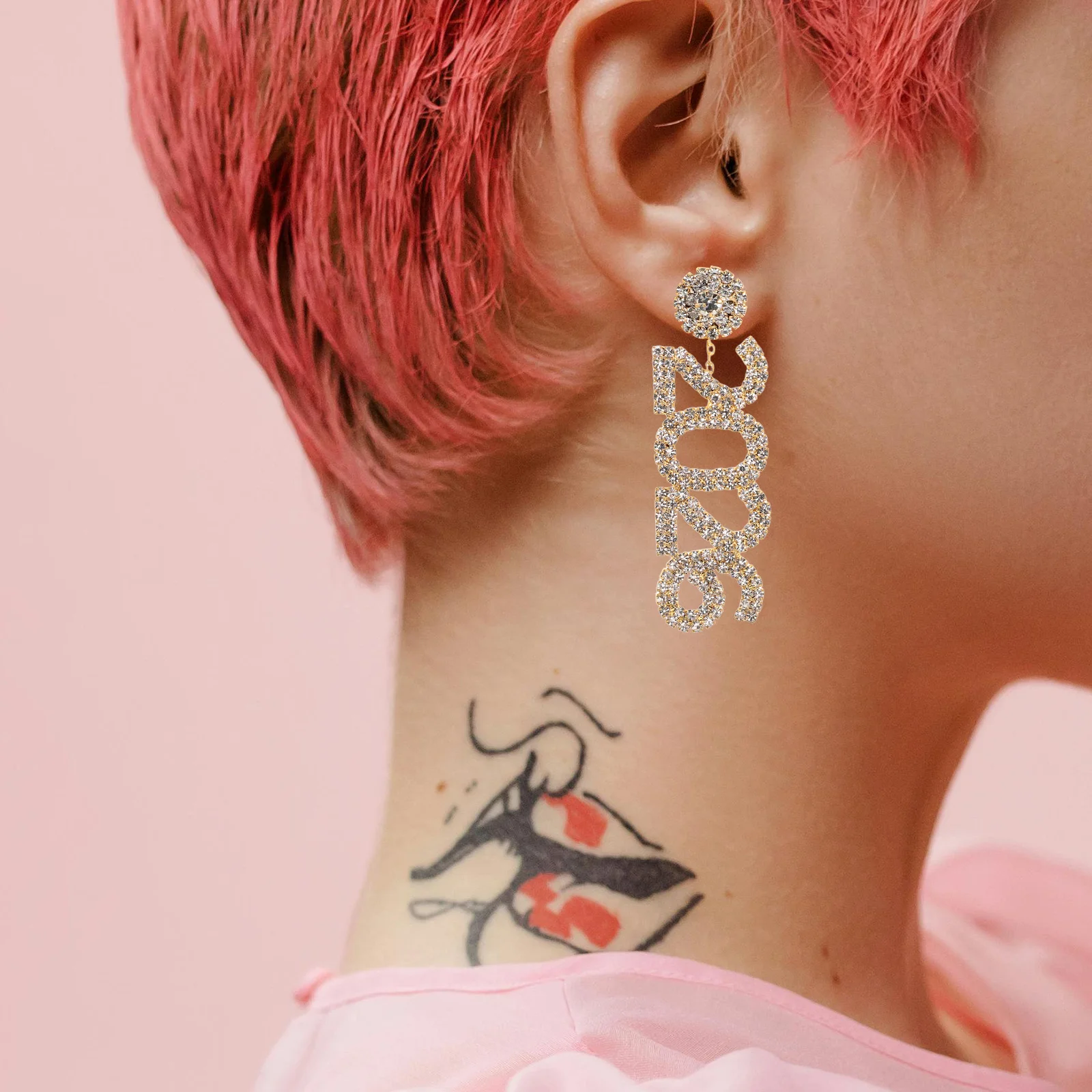 반짝이는 라인스톤 드롭 귀걸이 2개 세트, 우아한 새해 파티 주얼리, 2026 숫자 반짝이는 섬세한 드롭 귀걸이, 여성 축하용