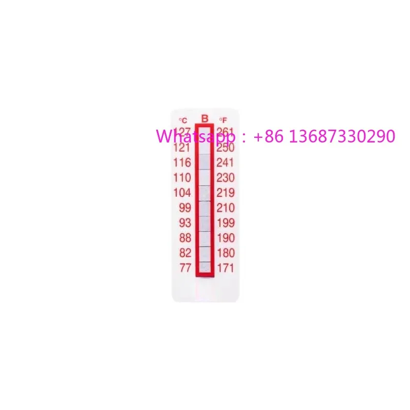 

Температурная этикетка 779-9772 Чувствительность температуры 77-127 ° Наклейка с этикеткой C1 сумка по 10 шт.