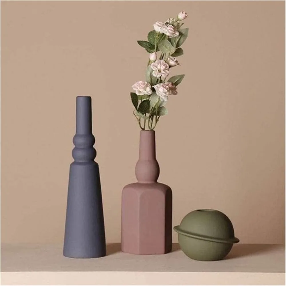 

Vase Set Ceramic Flower Basket Home Decoration Living Room Home Dried Flower Container Modern Vase Cafe vases Kitchen vases