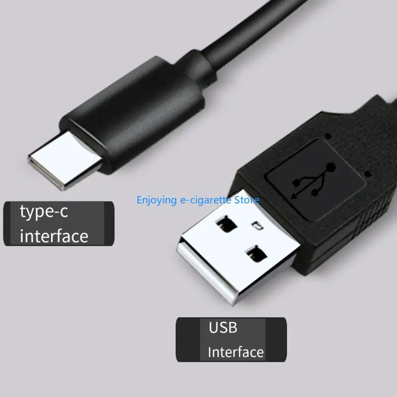 USB-A to Type C Port Charging and Data Cable with Black PVC Outer Layer for Linking USB Power Sources to Type C Devices Y4QF