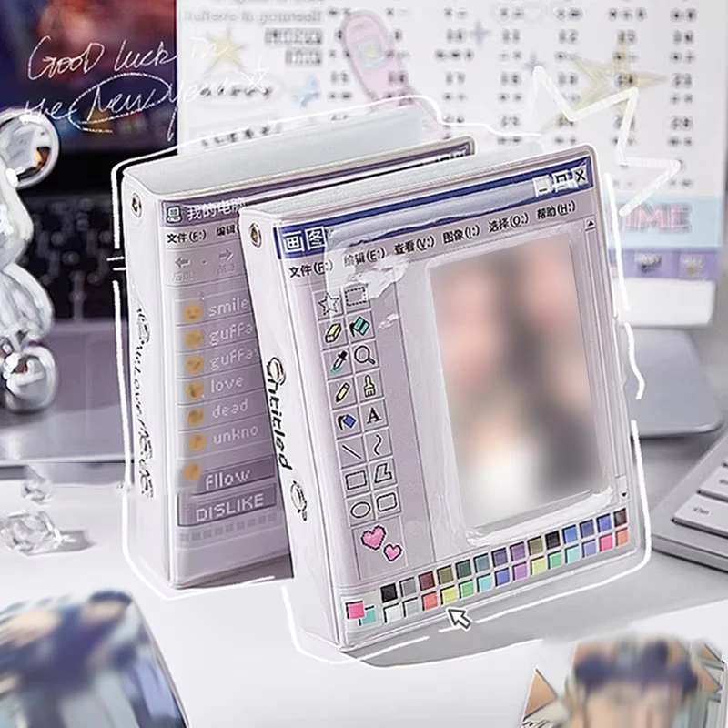 

Camera Shape Photocard Holder Retro Kawaii Binder Photocards Kpop Photo Album Card Clollecting Book Students Office Supplies
