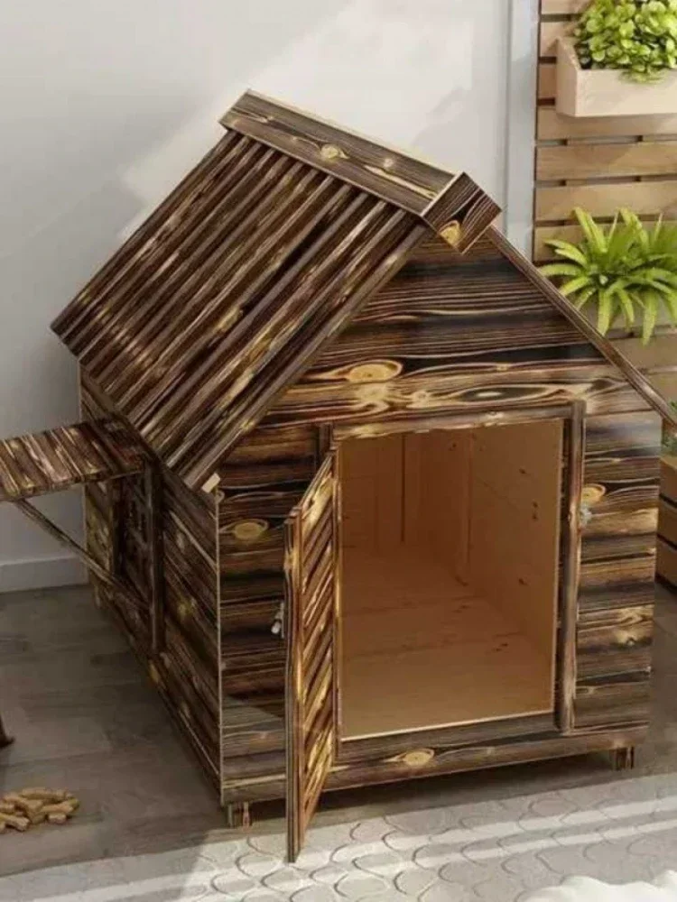 A Waterproof Golden Retriever Solid Wood Dog Cage Teddy Doghouse Cat Nest Fence Pet Bed Supplies