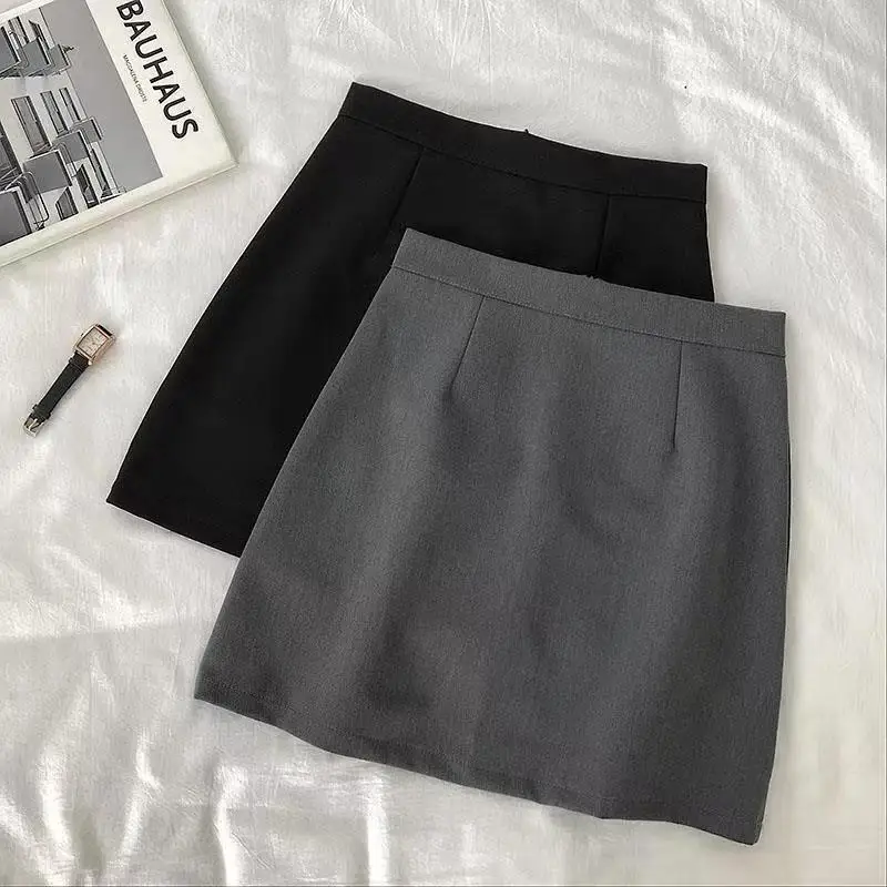 

Юбки женские элегантные Mujer Faldas однотонные модные трапециевидные офисные женские темпераментные весенне-осенние простые мини-корейский стиль Harajuku