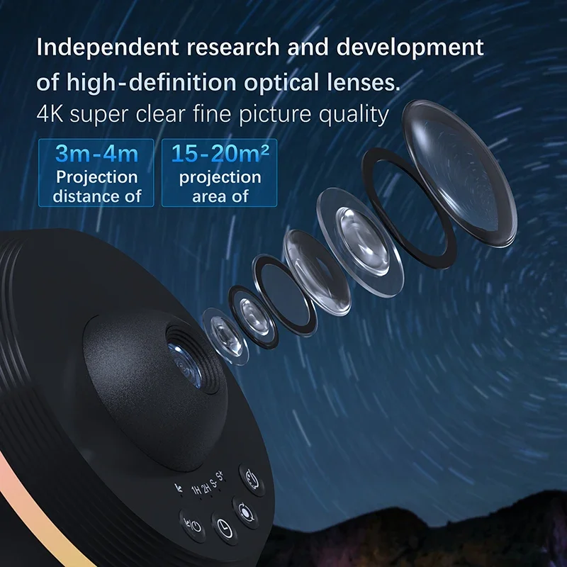 Imagem -03 - Ultra hd Universo Galáxia Led Luz de Projeção 13 Peças Dinâmica Galáxia Meteoro Quarto Atmosfera Luz Presente Luz 2024 Novo 4k