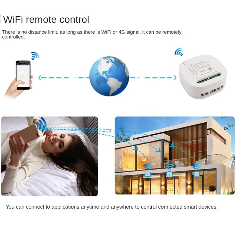 Tuya WIFI RF433 Receiver 16A Wifi Smart Wireless Switch 433Mhz Remote Control Smart Timer Switch For Alexa Google Home Durable