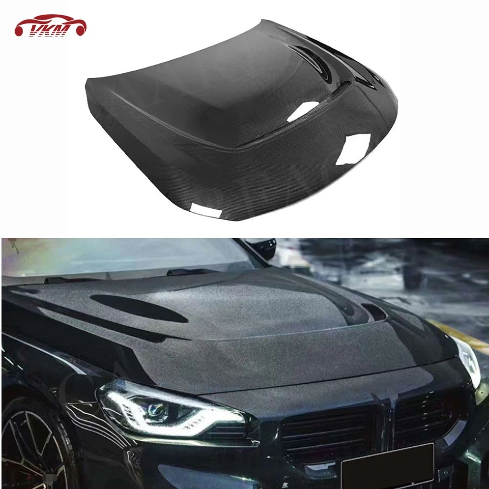 Carbon Fiber Engine Hood Trim Cap Body Kits Accessories Front Engine Bonnet Hood Vents for BMW G87 M2 2023+ FRP