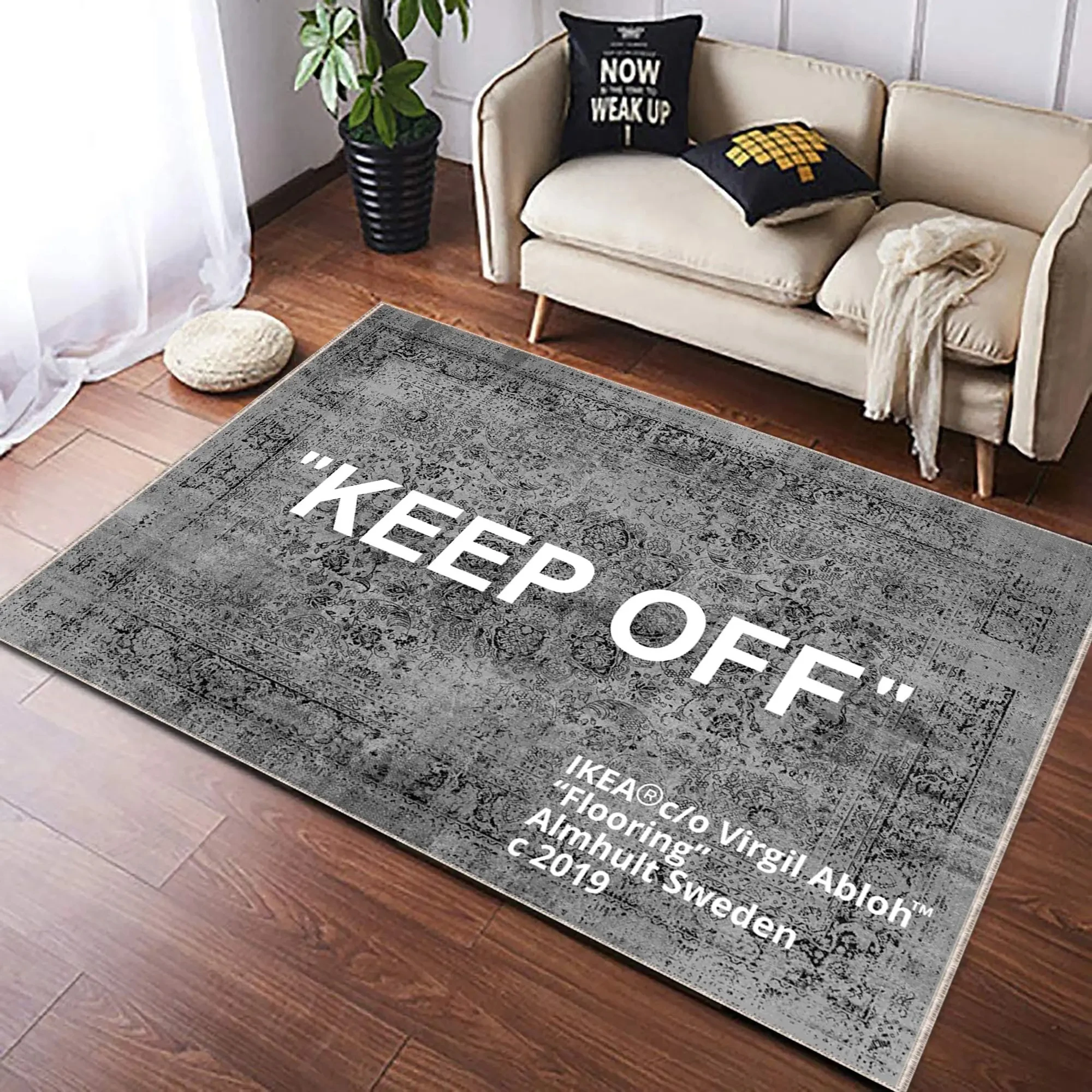 

Keep Off Rug Gray Patterned Keep off Home Decor Rug Modern Custom Rug Fashion Decor Rug Cool Rug Gray White