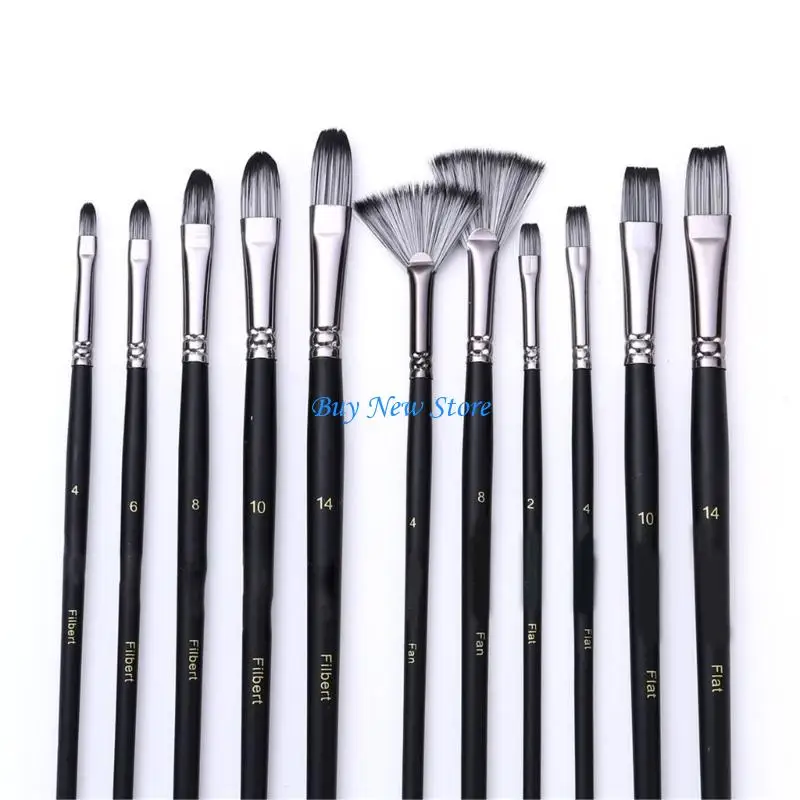

20CE 24x Acrylic Paint Brushes Set Oil Painting Brushes Acrylic Paint Brush Nylon Brush Set for Watercolour Oil Painting