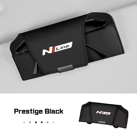 For Hyundai N line Tucson Santa Fe Rena Sonata Elantra Creta Ix35 Ix45 Microfiber Leather Car Visor Glasses Case Sunglasses Box