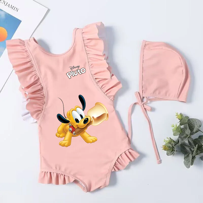 Pluto Mickey Cartoon Toddler Baby Swimsuit One Piece Children Swimwear Kids Girl Bathing Suit Swim Shirts for Surfing Beach Wear