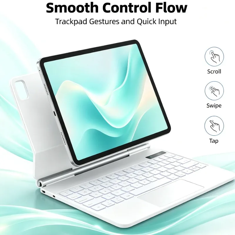 Pogo Pin Keyboard Case Trackpad for iPad Air 4 Air5 10.9 iPad Air6 11 2024 iPad Air 11 2025 M3 iPad Pro 11 Portable Tablet Cover
