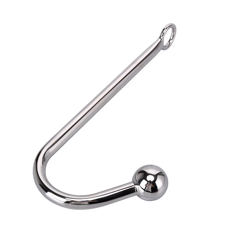 Gay Butt Plug Stainless Steel Metal Anal Hook With Ball Penis Ring For Male Anal Plug Dilator Penis Chastity Lock Cock Ring