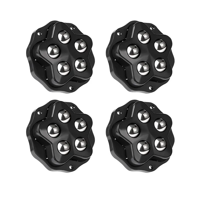 4 Stück selbstklebende Lenkrollen, super tragend, 5 Perlen, Universal 360 °   Rotierende Räder für Aufbewahrungsboxen für Haushaltsgeräte