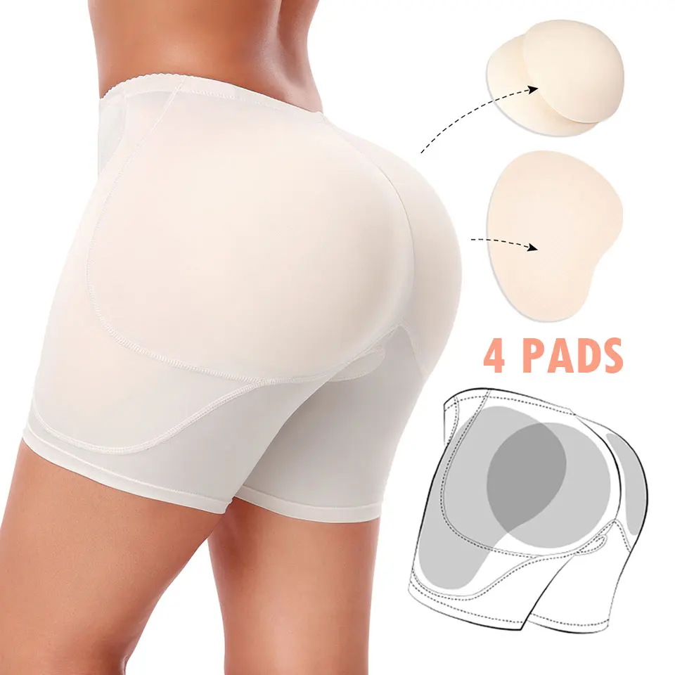 

4 Pads Thicker Booty Lifter Panties Women Shapewear Hourglass Body Shaper Padded Hip Enhancer Underwear Full Buttock Fake Ass