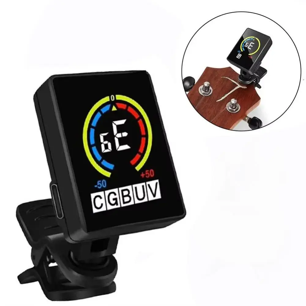 

LCD Display Clip-on Guitar Tuner 360° Rotatable Rechargeable Guitar Electronic Tuner Metronome Tempo Tuner Violin Tuner