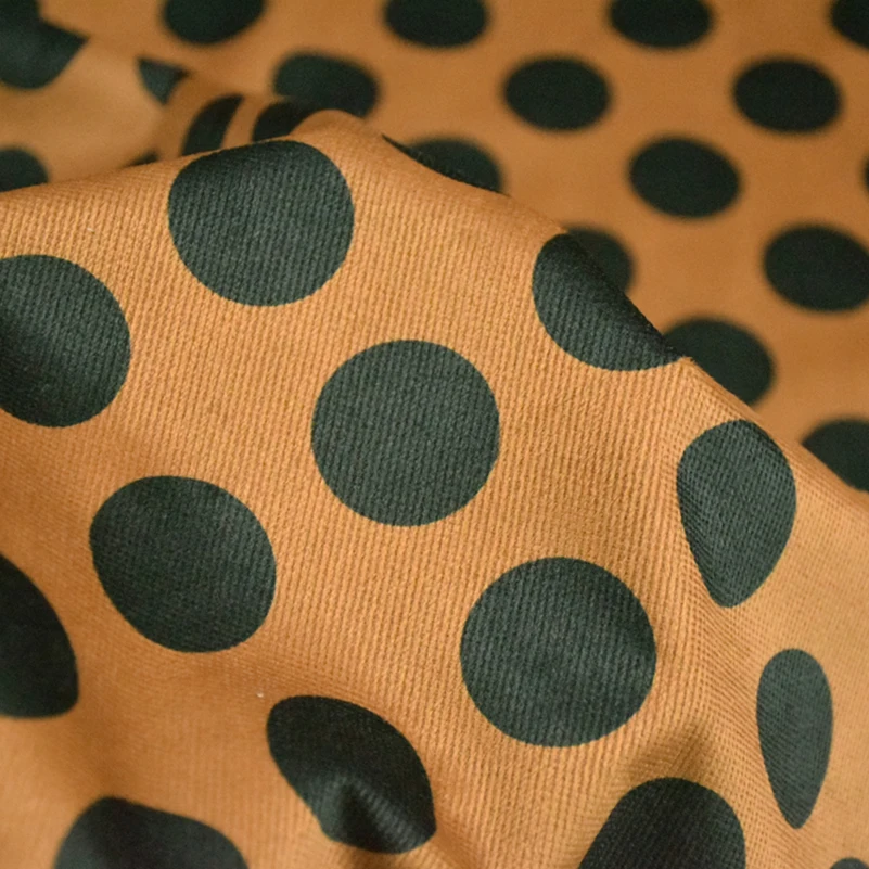 Polka Dot Elastic Corduroy Fabric 3cm Dots Digital Printing for Sewing Clothes Dresses DIY Handmade by Half Meter